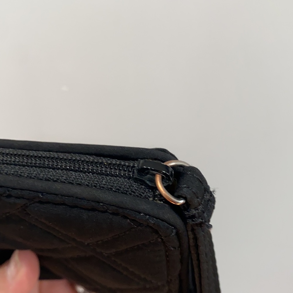 Vera Bradley Large Top Zip Wristlet Black - Picture 8 of 10